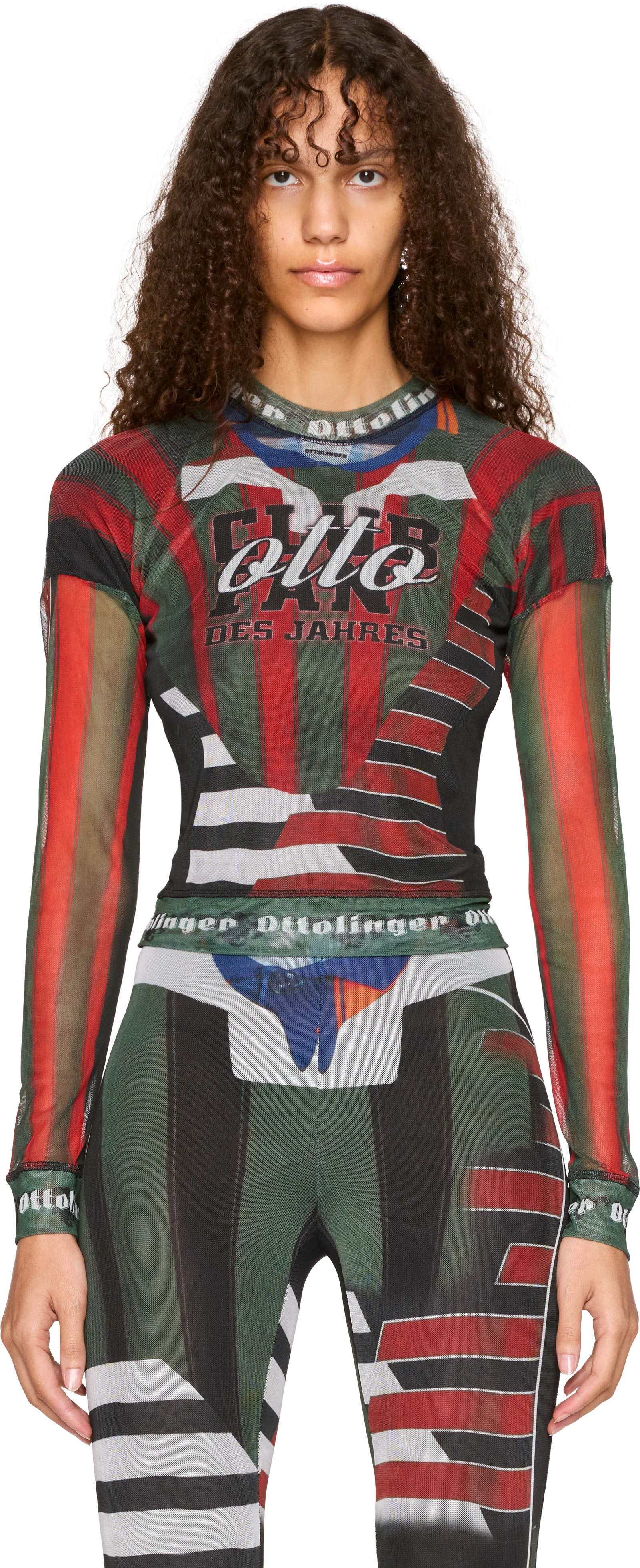 Ottolinger Mesh Sporty Polo Long Sleeve Top