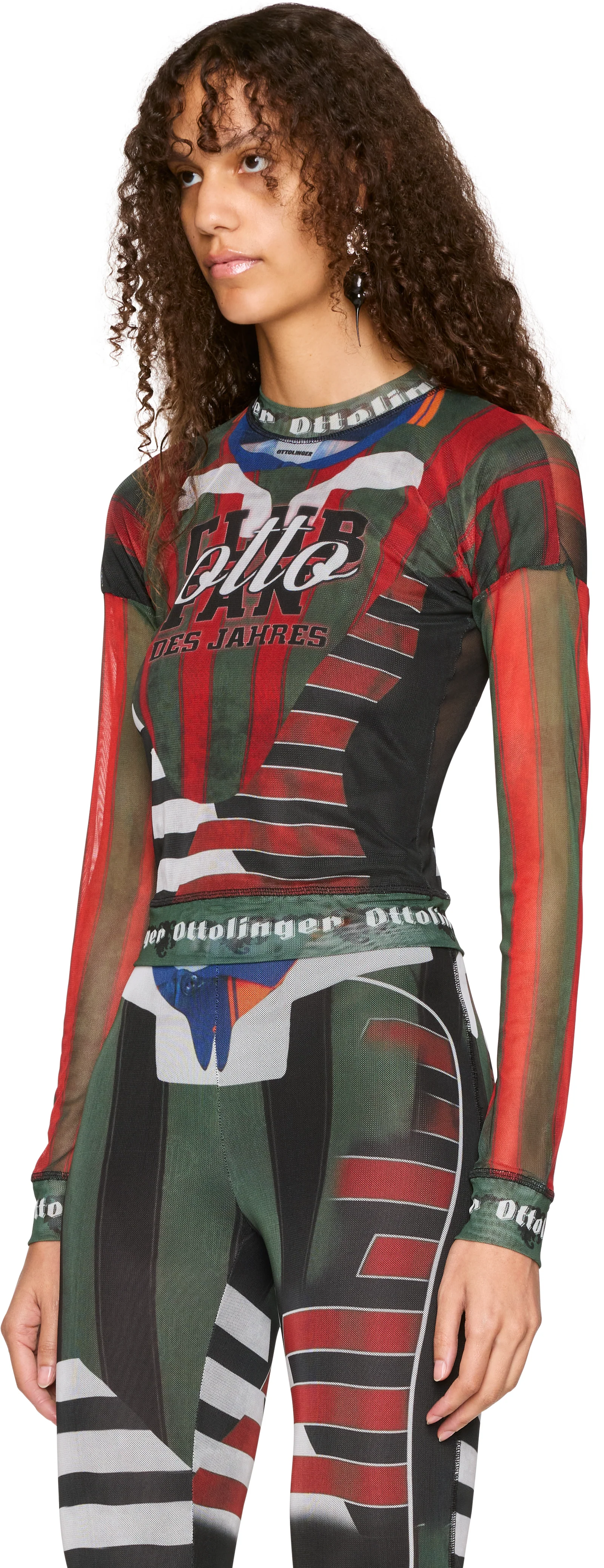 Ottolinger Mesh Sporty Polo Long Sleeve Top