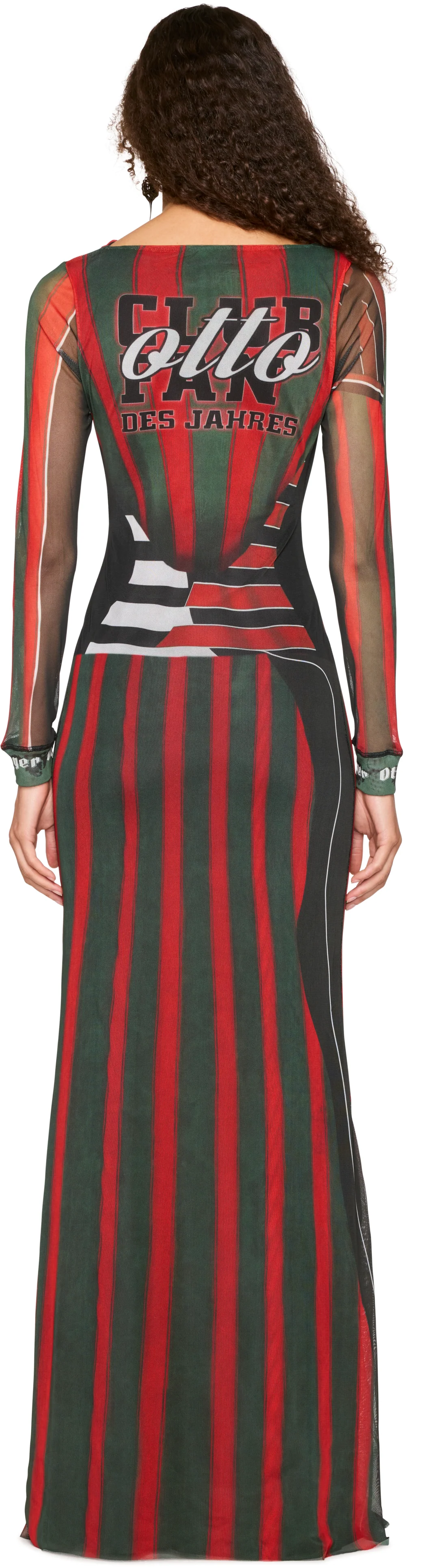Ottolinger Mesh Long Sleeve Maxi Dress