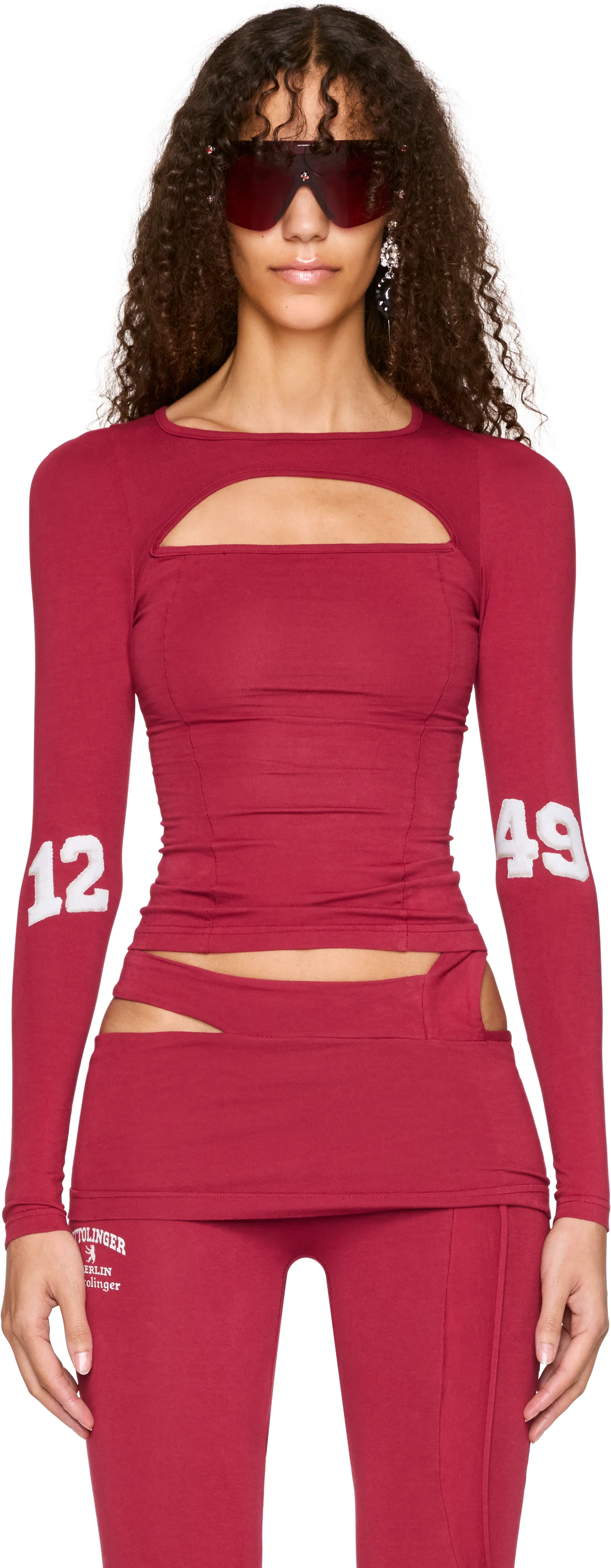Ottolinger Split Racerback Rib Long Sleeve Top