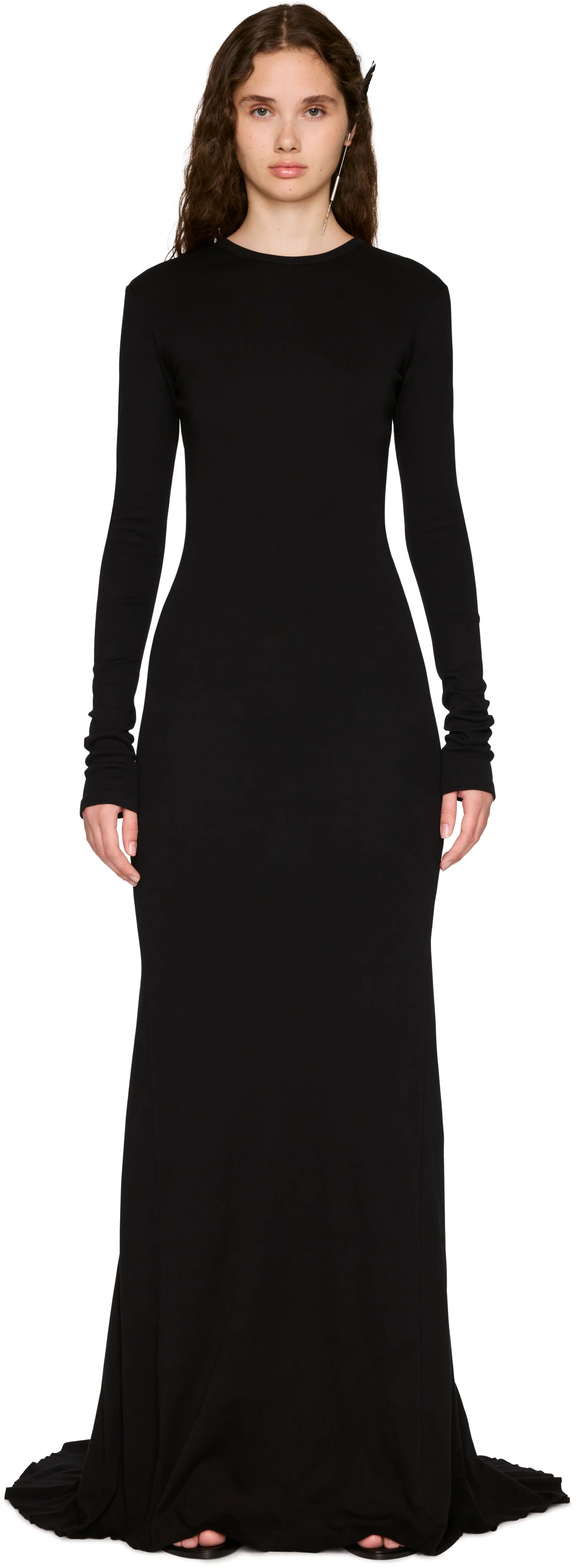 Ann Demeulemeester Jesse Long Sleeve X-Long Flared Maxi Dress