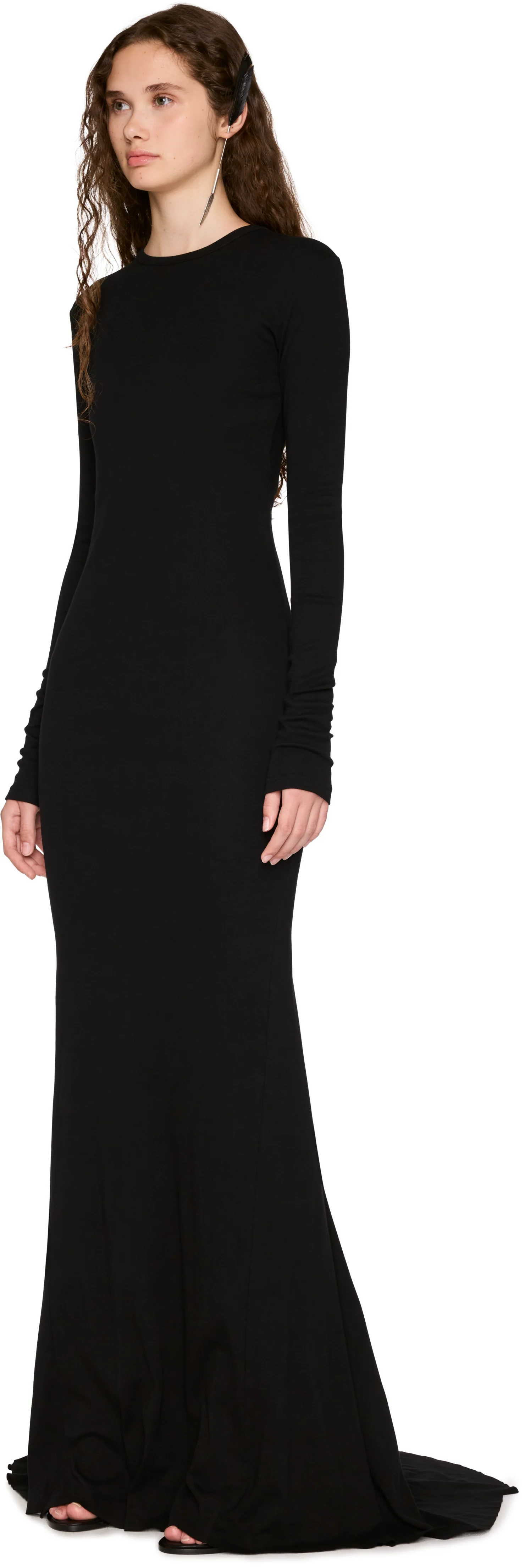 Ann Demeulemeester Jesse Long Sleeve X-Long Flared Maxi Dress