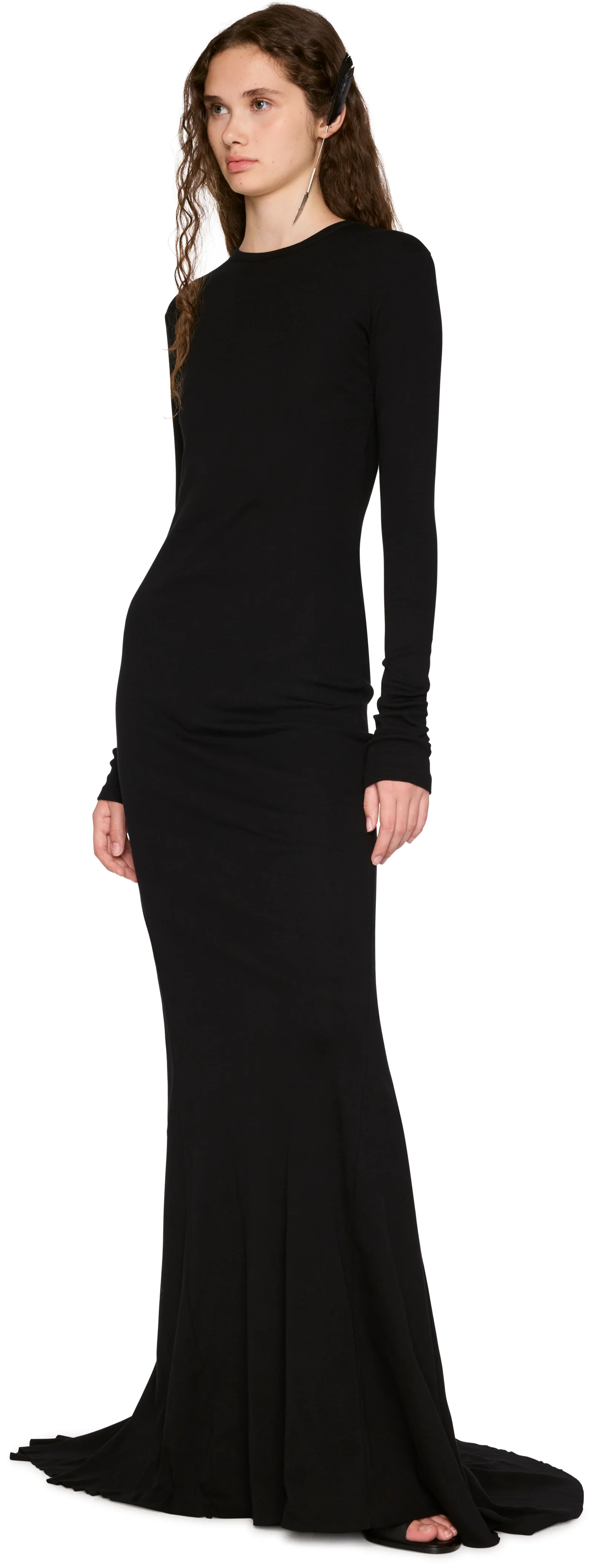 Ann Demeulemeester Jesse Long Sleeve X-Long Flared Maxi Dress