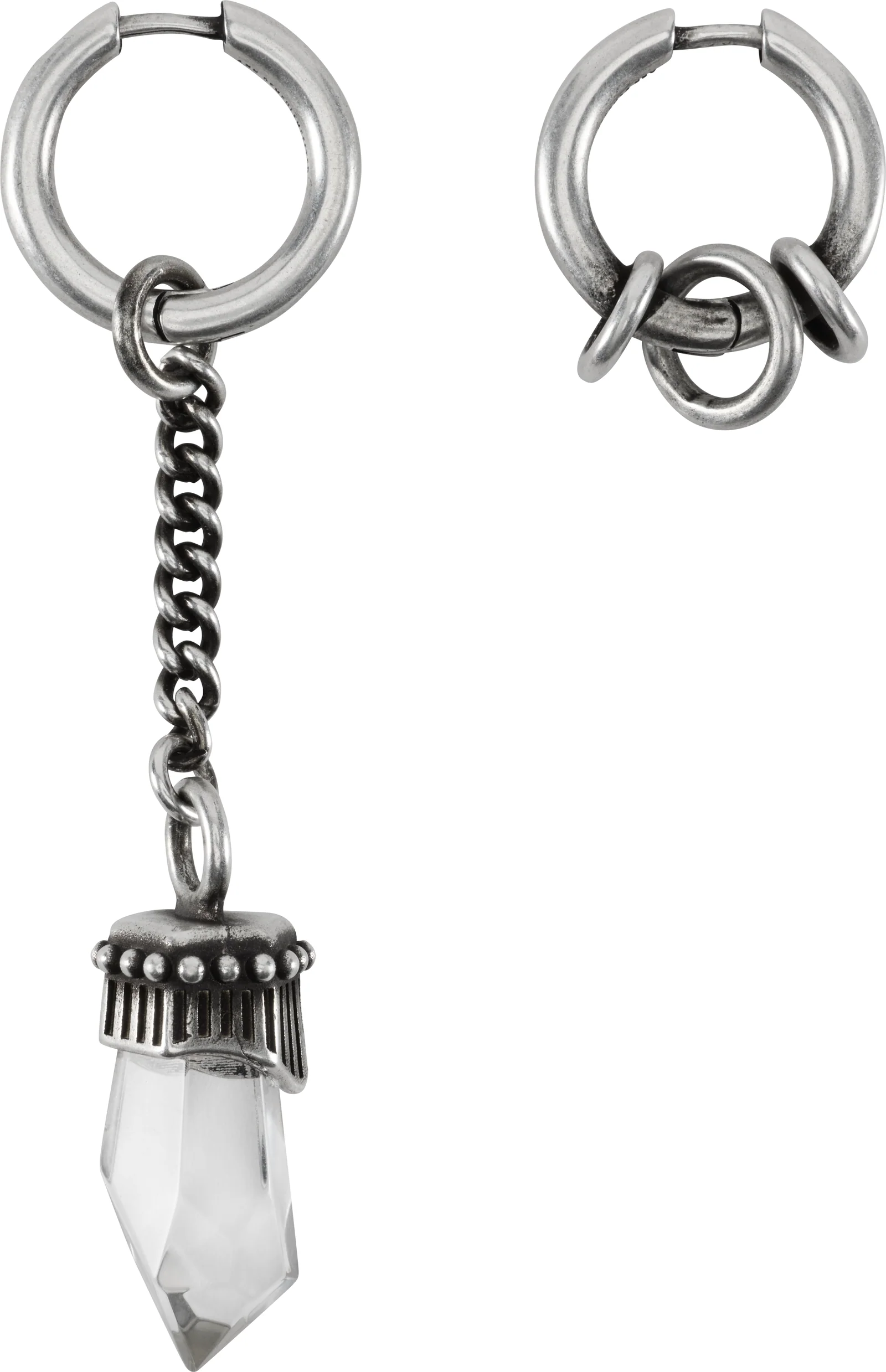 Ann Demeulemeester Vira Quartz Charm Hoop Earrings