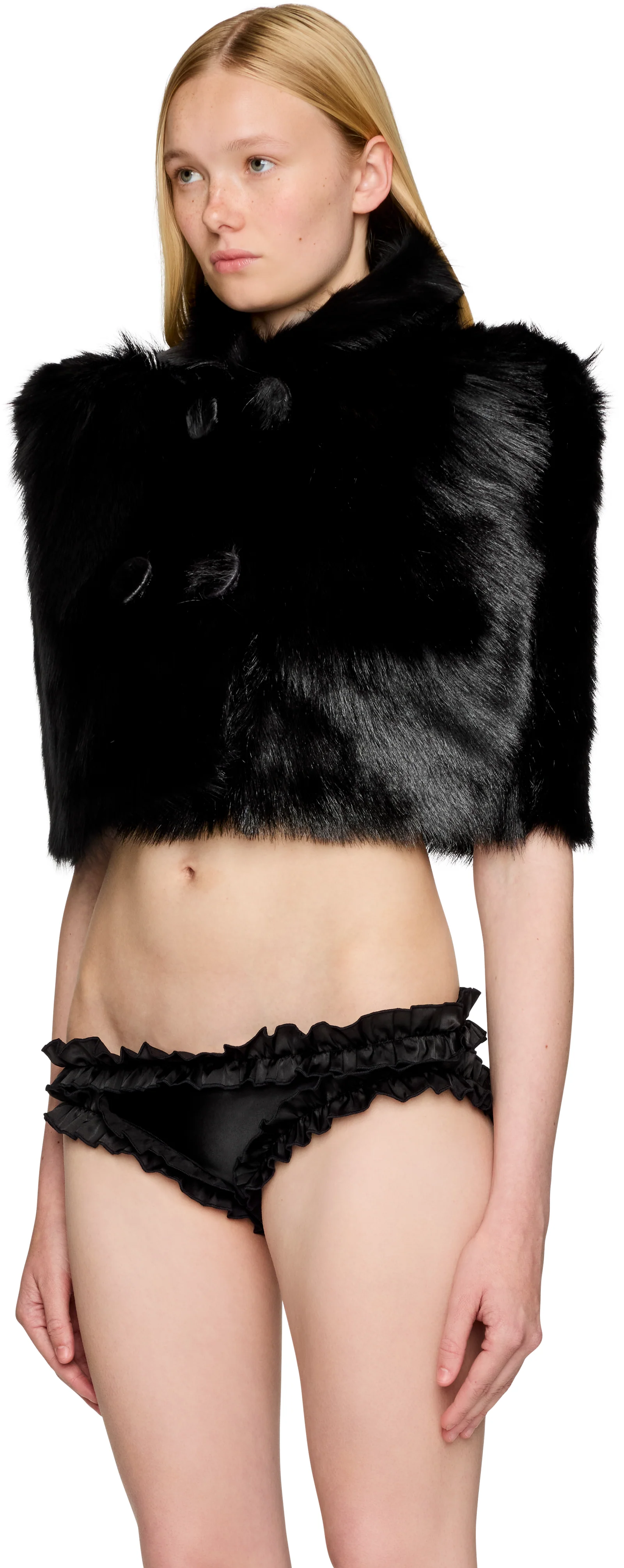 Laura Andraschko Pagoda Goat Fur Poncho