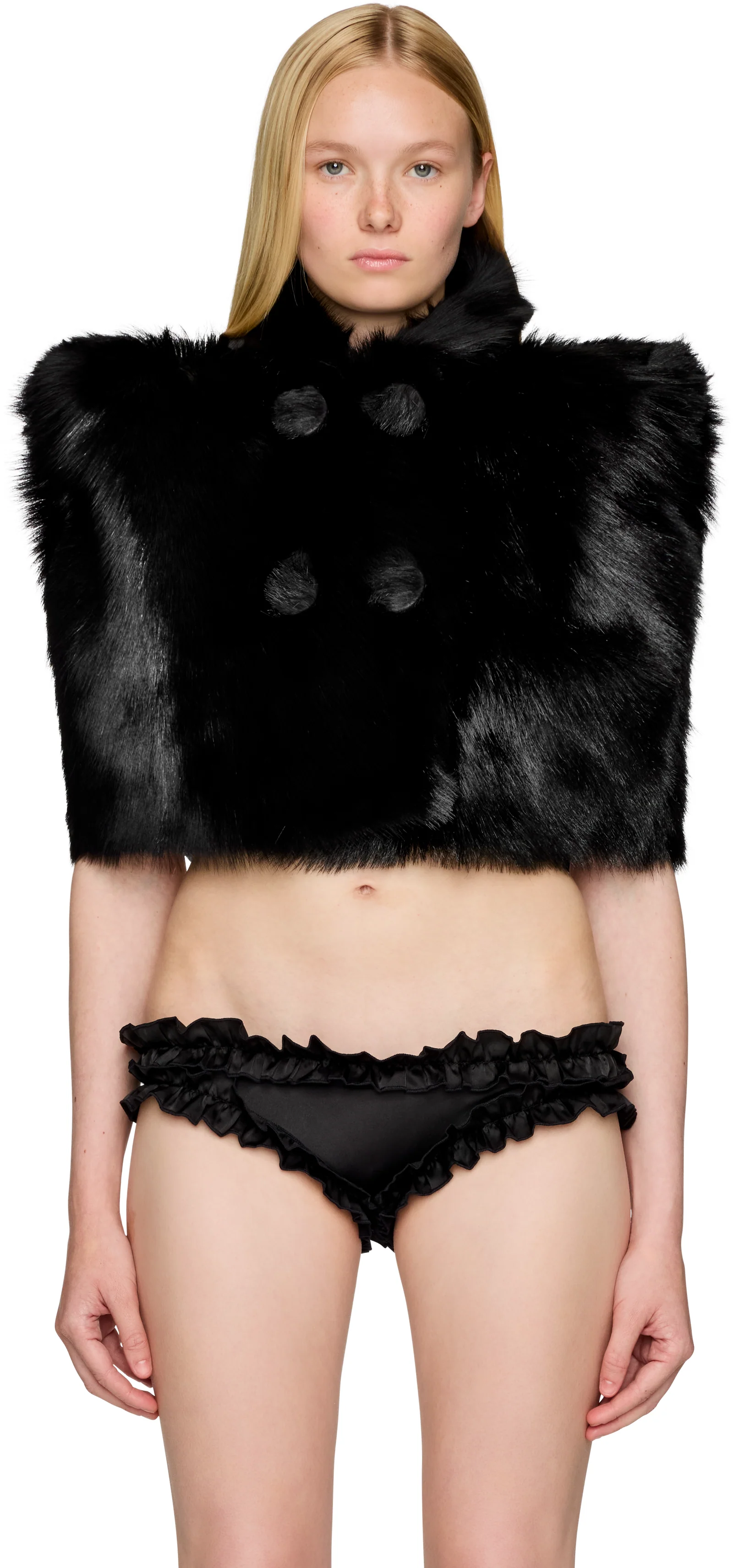 Laura Andraschko Pagoda Goat Fur Poncho