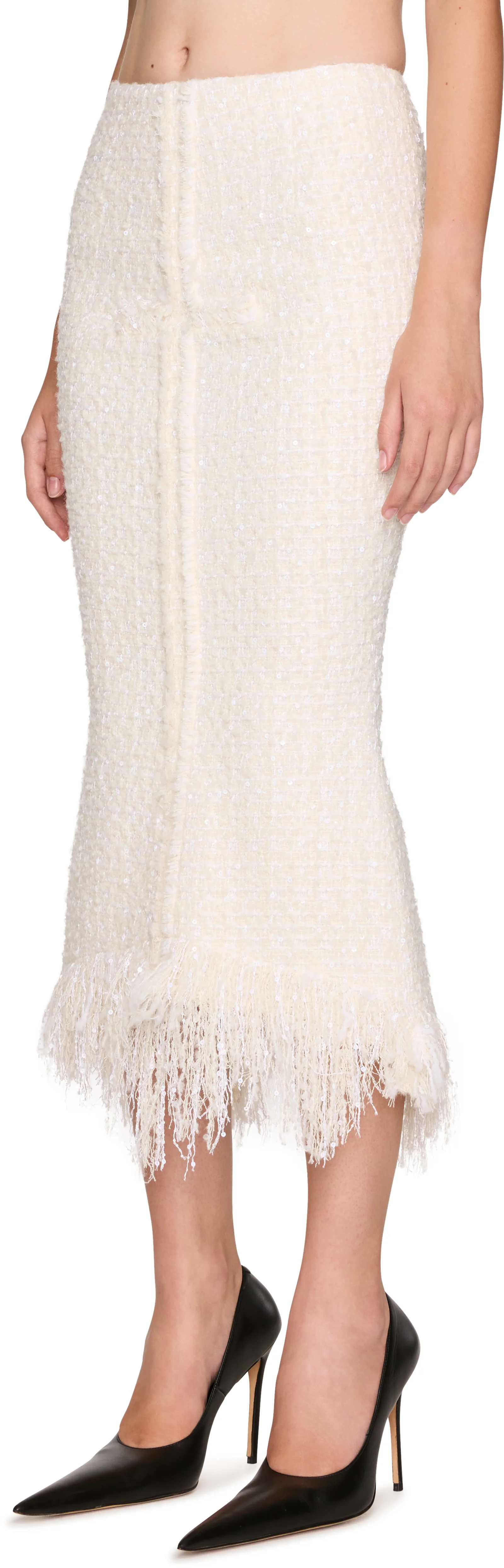 Matières Fécales Mademoiselle Tweed Dechire Midi Skirt