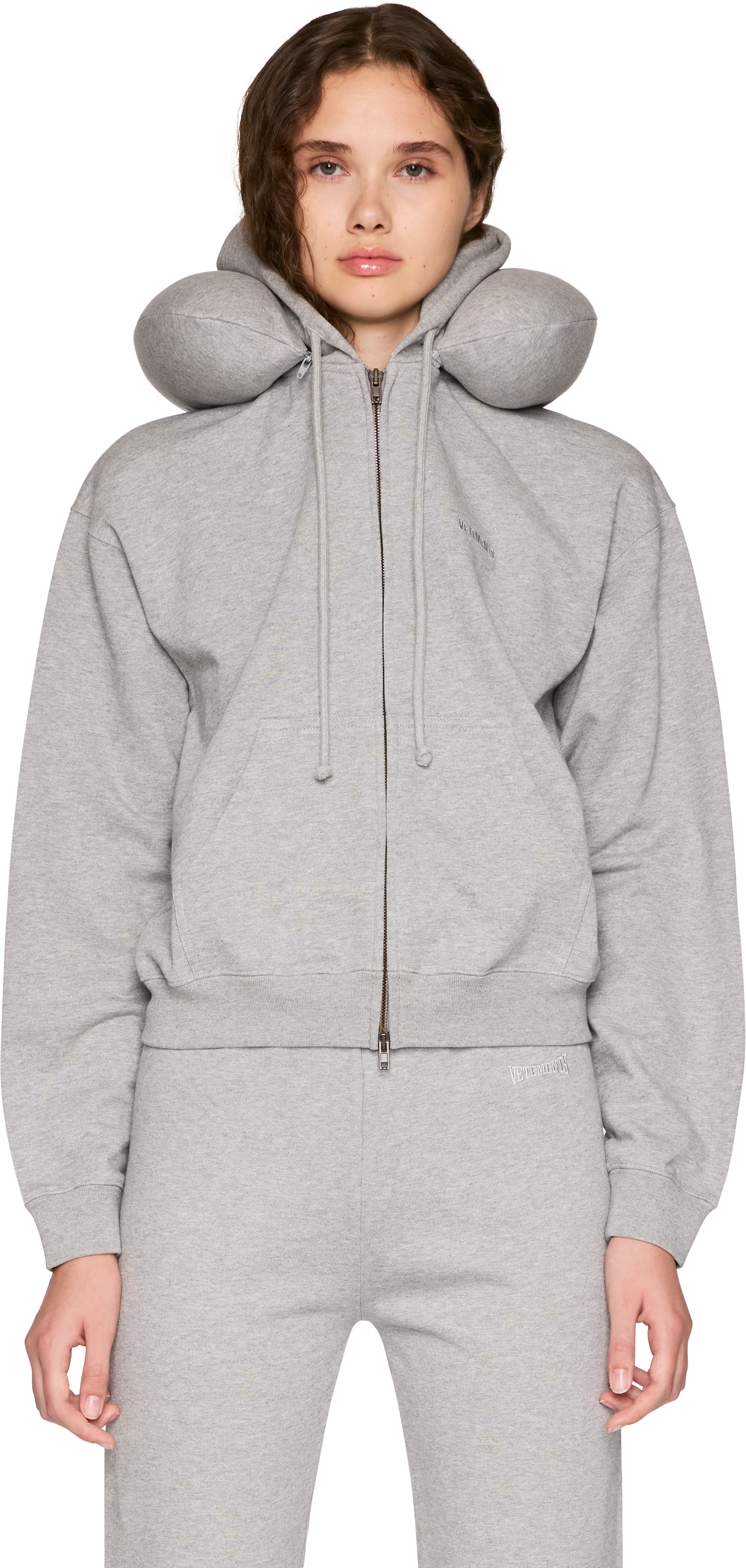 VETEMENTS Neckpillow Fitted Zip-Up Hoodie
