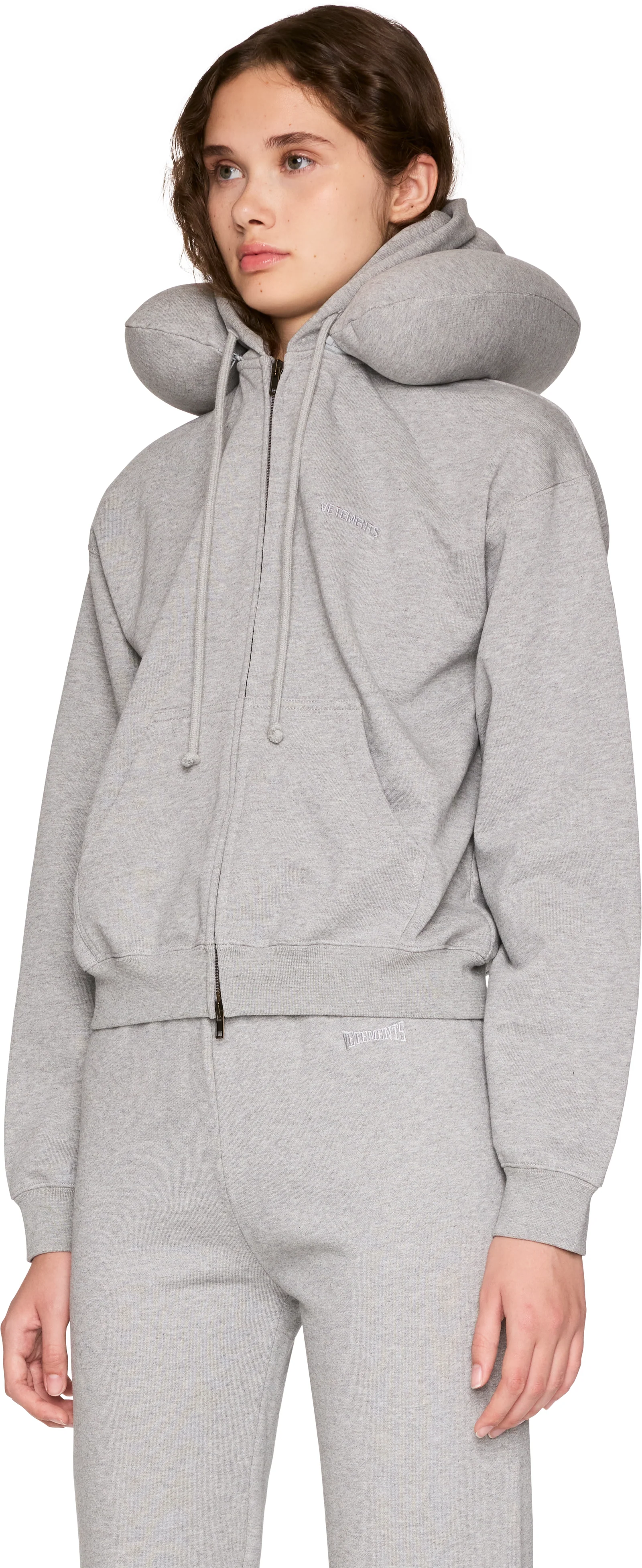 VETEMENTS Neckpillow Fitted Zip-Up Hoodie