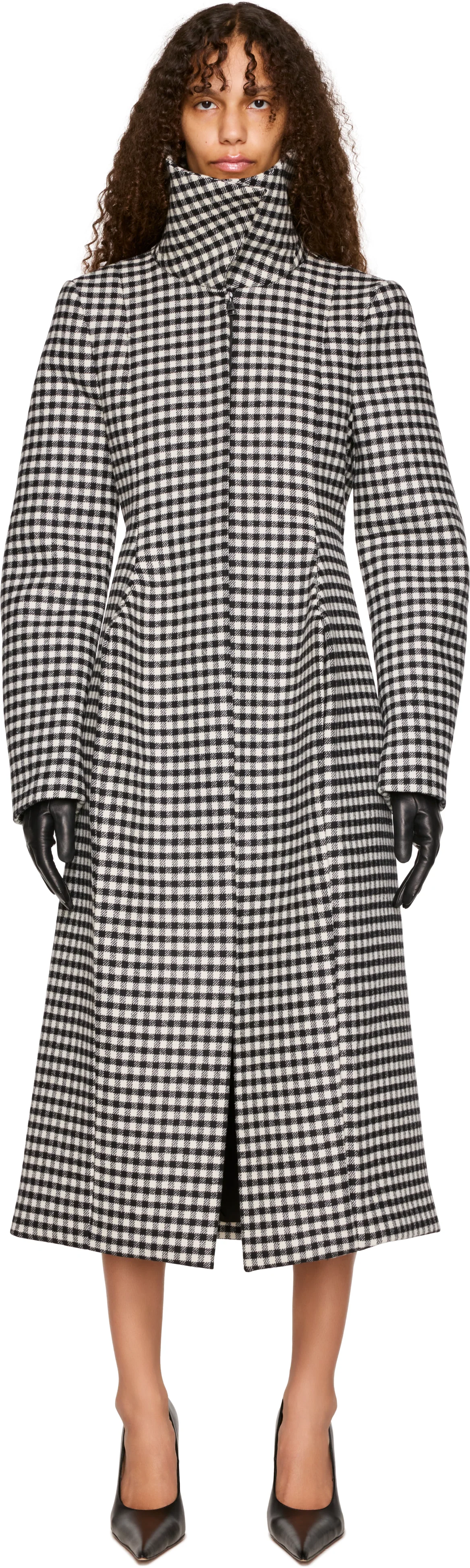 Jean Paul Gaultier Check Pleated Coat