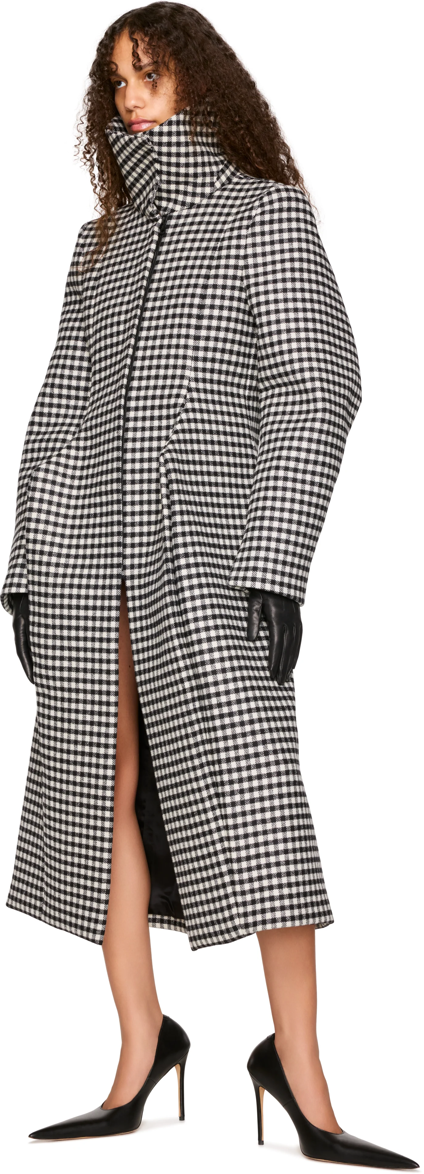 Jean Paul Gaultier Check Pleated Coat