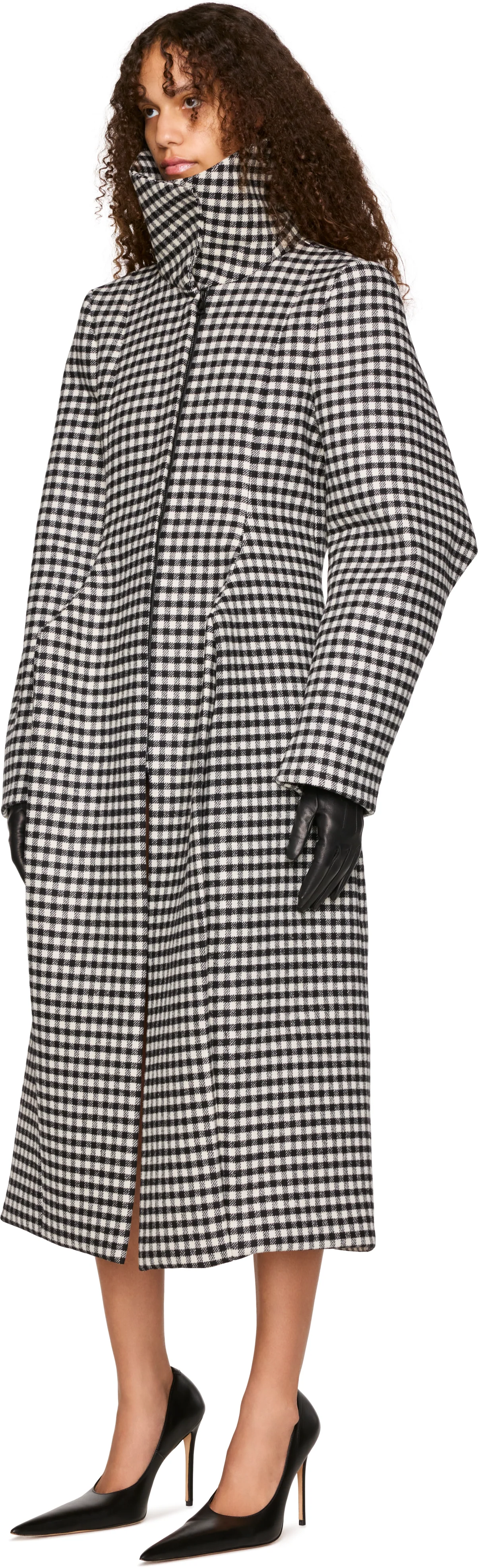 Jean Paul Gaultier Check Pleated Coat