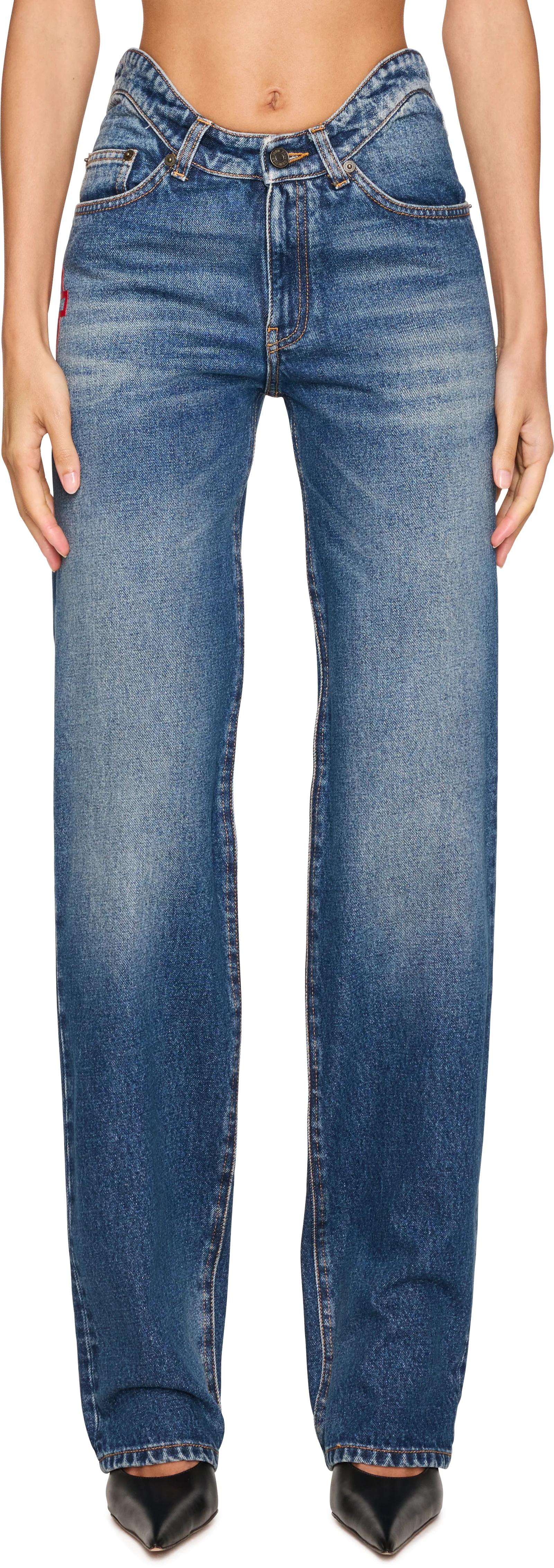 Jean Paul Gaultier 'The JPG' Curved Denim Jeans