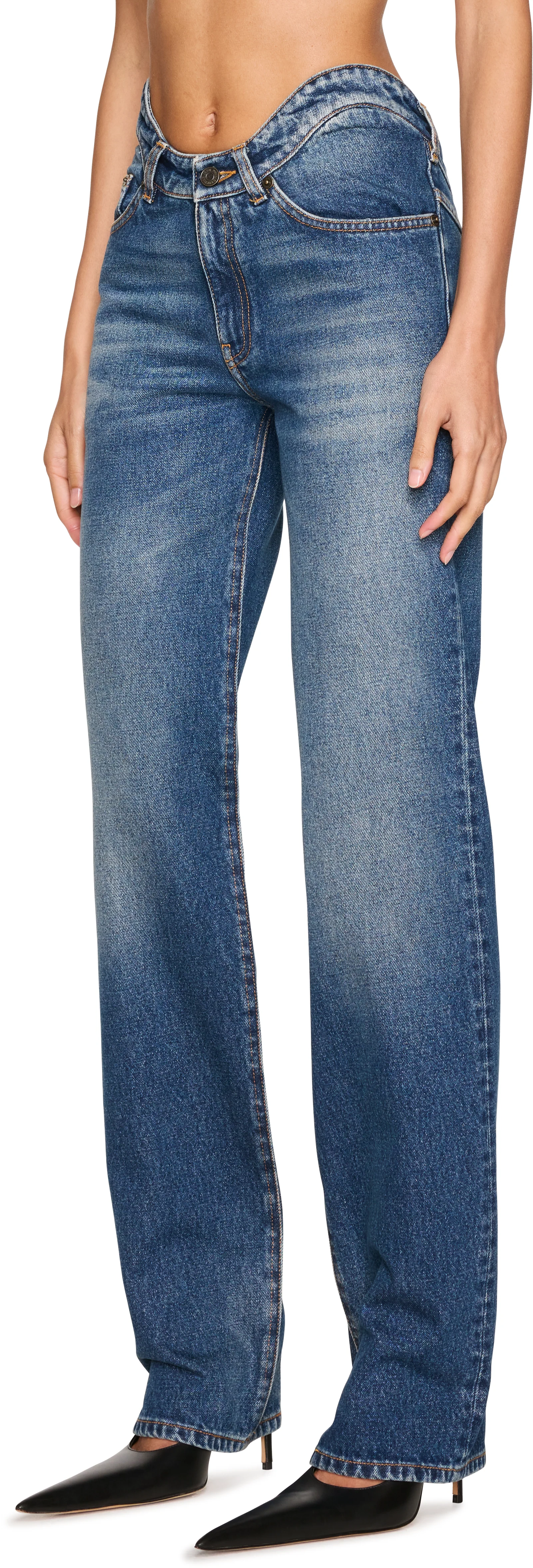 Jean Paul Gaultier 'The JPG' Curved Denim Jeans