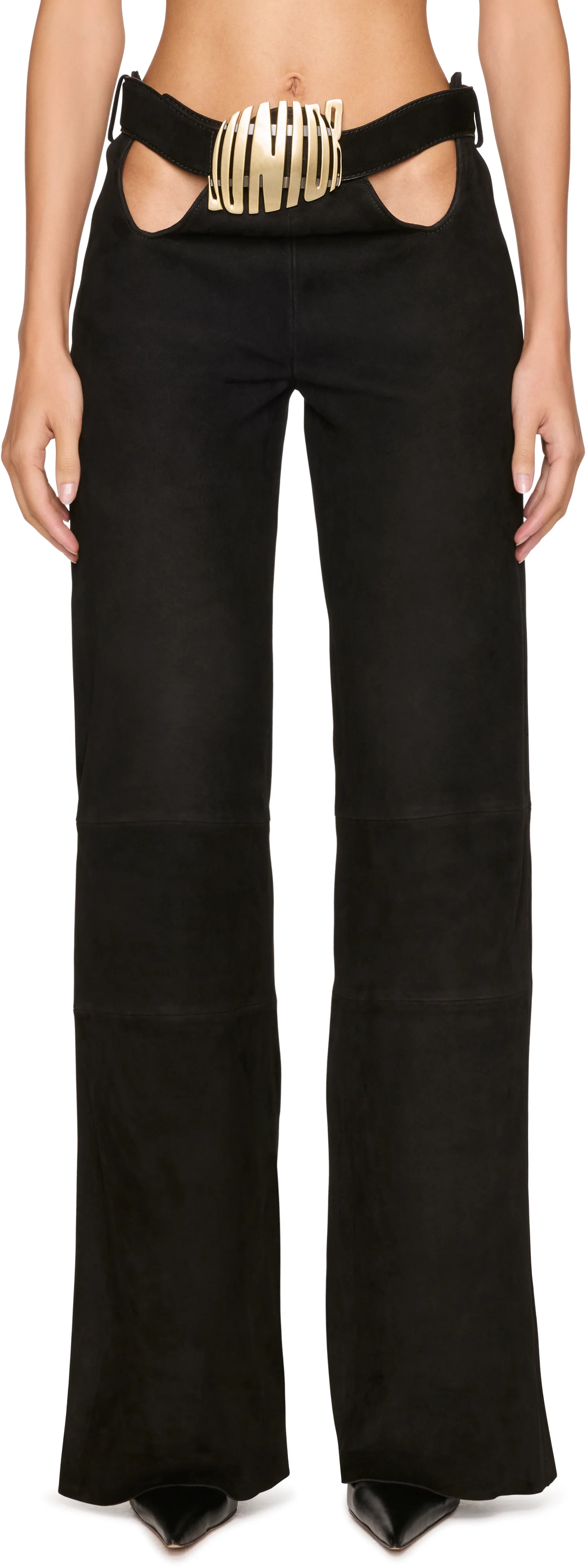 Jean Paul Gaultier Curved Suede Leather Pants