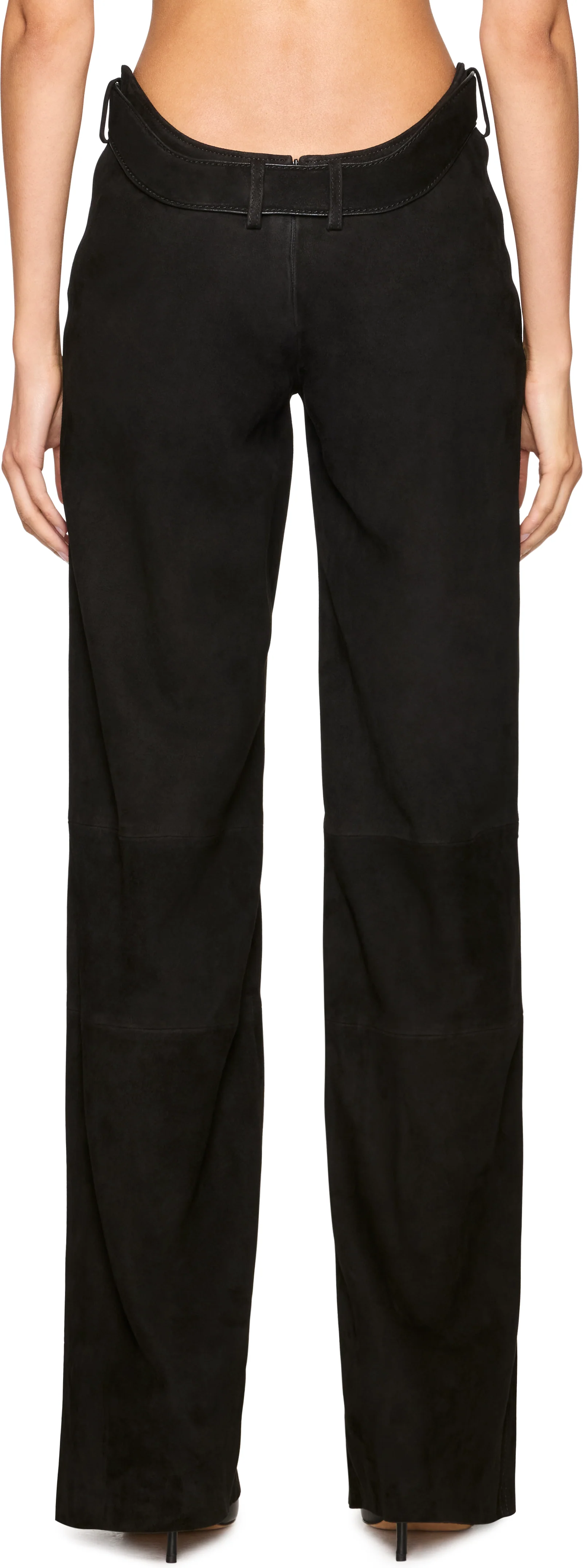 Jean Paul Gaultier Curved Suede Leather Pants