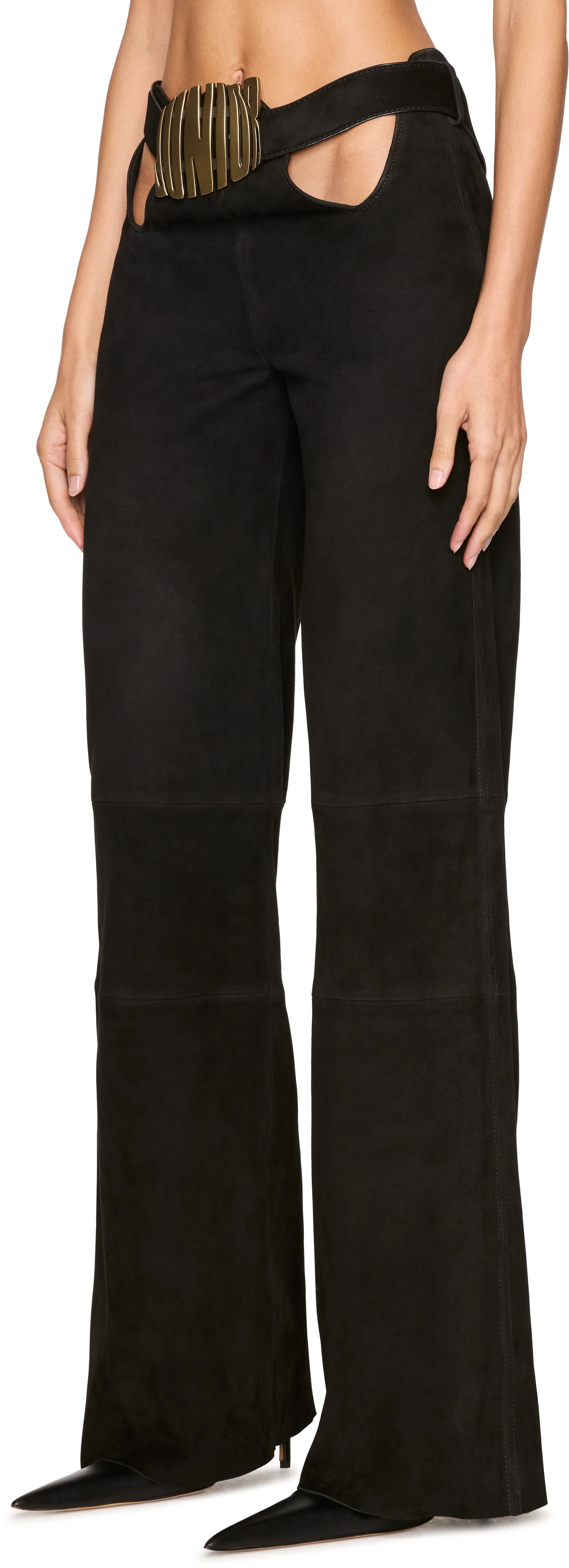 Jean Paul Gaultier Curved Suede Leather Pants
