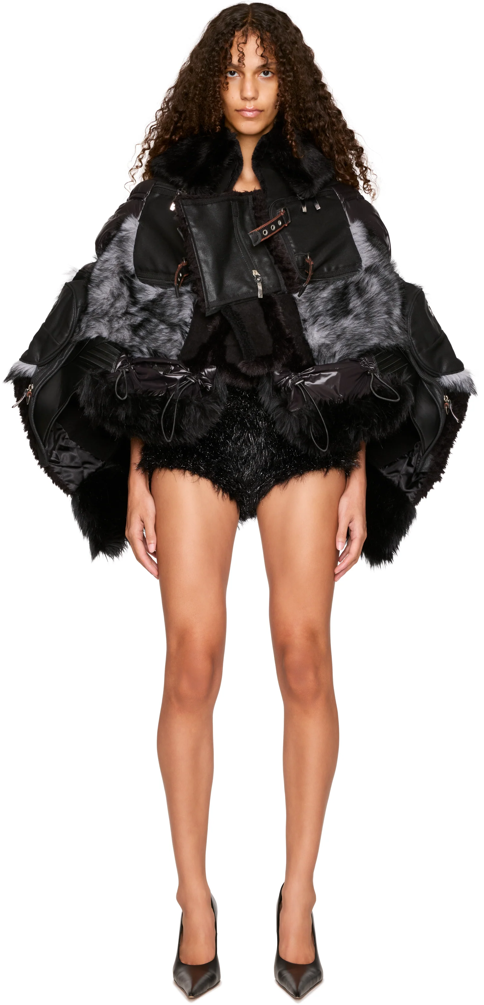 Junya Watanabe Runway Patchwork Faux-Fur Jacket